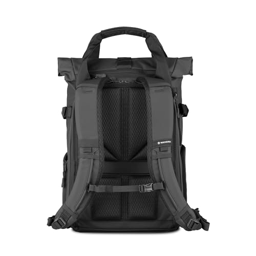 WANDRD PRVKE Rolltop 21L V4 Camera Backpack – Expandable Weatherproof Travel Bag with Laptop Sleeve and Clamshell Opening - color: Black, size: 21L (Bag Only), style: Rolltop
