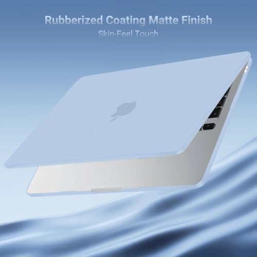 MOSISO Compatible with MacBook Air 15 inch Case M5 2026 M4 M3 M2 2025-2023 | A3448 A3241 A3114 A2941, Scratch-Resistant Protective Hard Shell Case&Keyboard Cover&ScreenFilm&Pouch, Air Blue - color: Air Blue