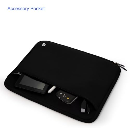 Neoprene Laptop Sleeve for 13 13.3 Inch Devices, Dual Zipper Shock Resistant Computer Pouch, Water Resistant and Lightweight Protective Bag for Men and Women - color: Black