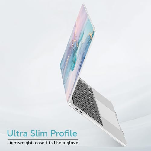 BELKA Compatible with MacBook Pro 13 inch Case M2 M1 2022-2016 | Model A2338 A2251 A2289 A2159 A1989 A1706 A1708, Plastic Hard Shell Case & Keyboard Cover &Screen Protector, Blue Pink Marble - color: Blue Pink Marble