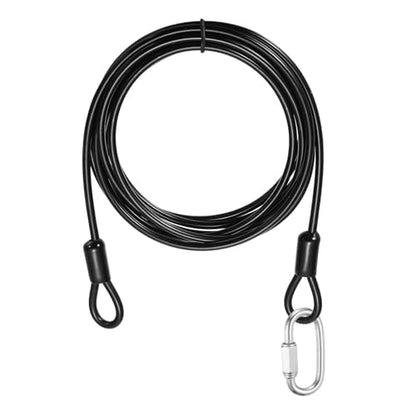 PATIKIL Security Cable Lock (5/32" Dia 8.2ft, Black) Vinyl Coated 304 Stainless Steel Double Loop Flexible Wire Rope Safety Cable with Quick Links Locking Connectors - color: Black, size: 5/32" x 8.2ft