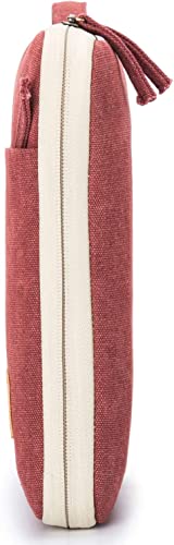 Kinmac 360° Heavy Duty Protective Laptop Sleeve Case Bag Cover with Handle for MacBook Air 13 inch,iPad Pro 13 inch and 13.3 inch HP,Dell,Lenovo,Asus,Acer Laptop (Wine Red Canvas) - color: Wine Red, size: 12 inch-13.3 inch