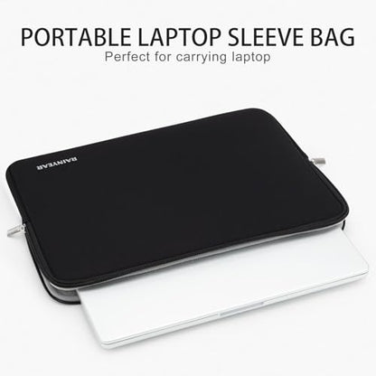 RAINYEAR Laptop Sleeve Case Compatible with 13.3 Inch Laptop PC 14 Inch MacBook Pro/Max M1 M2 M3 M4 M5 Pro/Max, Protective Soft Padded Lightweight Computer Carrying Bag Cover, Black | Compatible with 13.3 inch Notebook Computer Chromebook, 14 inch MacBook