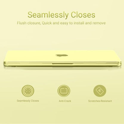 MOSISO Compatible with MacBook Neo Case 13 inch 2026 A3404 A18 Pro Chip | Ultra-Thin Surpass Natural Beauty Seamlessly Closes Protective Hard Shell Case Cover, Crystal Citrus - color: Crystal Citrus