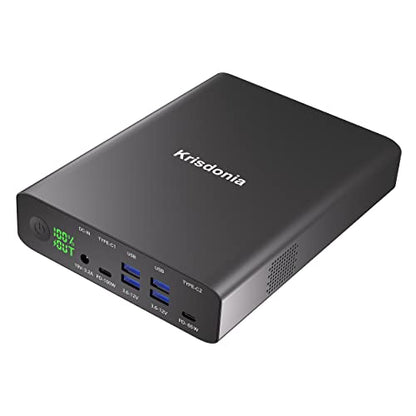 Portable Charger, PD 100W USB C Power Bank 64000mAh Fast Charging External Battery Pack with Dual PD (100W&65W) & 4 USB-A (QC3.0 18W) for Type-C Laptops, MacBook Pros, XPS, iPad Pro