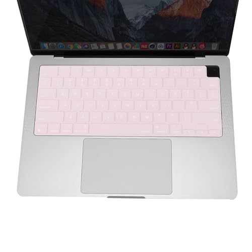 MOSISO Keyboard Cover with Solid Texture, Laptop keyboard Cover | Compatible with MacBook Air 15 inch M3 A3114 M2 A2941/Air 13.6 A3113 A2681/Pro 14/16 M4 M3 M2 M1 - color: Chalk Pink