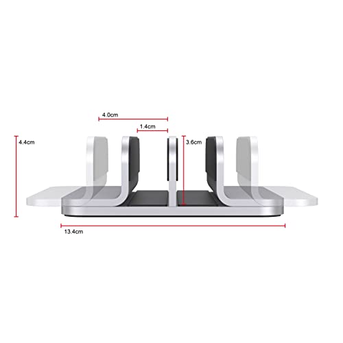 Double Aluminum Laptop Vertical Stand Organizer, Sturdy Notebook Computer Holder Stand Compatible with New Liquid Retina XDR Apple MacBook Air/Pro/Neo, Mac mini, Apple TV & iPad Pro - Silver - color: Silver