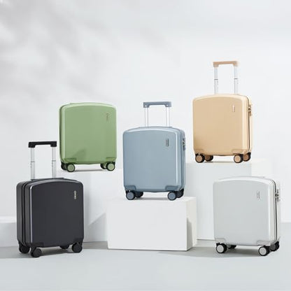 Hanke 16 Inch Underseat Small Carry On Luggage, Hard Shell with TSA Lock | PC Hard Shell, 14" Padded Laptop Pocket, Multi-Compartment, 8 Spinner Wheels, Lightweight, Short Trip - color: Cuba Sand, size: 16 Inch