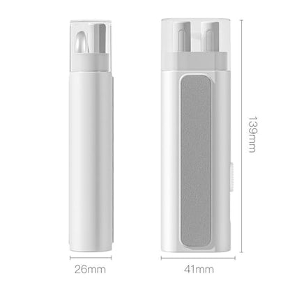 6-in-1 Keyboard Cleaner Kit Laptop Portable Cleaning Pen with Brush, Key Puller Compatible with ipad, iPod, Earbuds, Earphone, Keyboard,Phone, Screen (White) - color: White