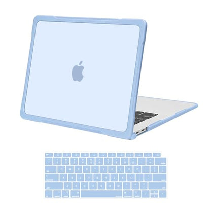 MOSISO Compatible with MacBook Air 13 inch Case M1 2018-2021, Air Blue | Reduces-Fingerprints with Soft TPU Bumper Shell&Keyboard Cover for MacBook Air 13.3 M1, 2021 2020 2019 2018 A2337 A2179 A1932 - color: Air Blue
