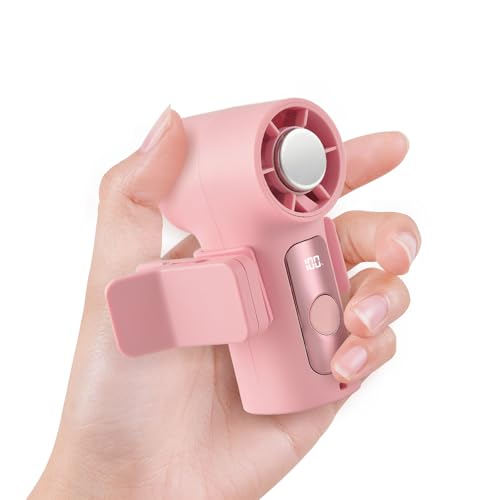 Portable Fan with Ice Cooling Plate,18000RPM High-Speed Rechargeable Mini Clip-on Fan with LED Display, Powerful Personal Fan for Travel, Outdoor & Office