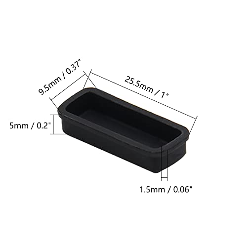 5Pcs DVI Video Silicone Port Anti Dust Protectors Cap Cover Black,WuJuntool