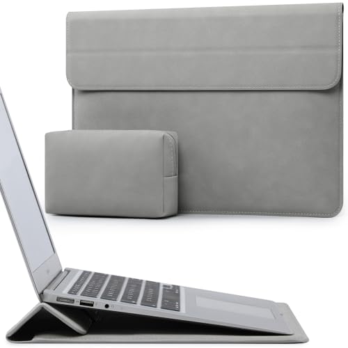 HYZUO 13 Inch Laptop Case Sleeve with Stand for MacBook Air, Light Gray | for MacBook Air 13 M5-M1, 2026 13" MacBook Neo, 2026-2016 MacBook Pro 13 M2 M1, iPad Pro/Air 13, Surface Pro 12-3, XPS 13 - color: Light Gray, size: 13 Inch