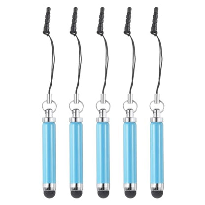 MECCANIXITY 5pcs Metallic Stylus Pen Retractable Aluminum Alloy Mini Capacitive Pens for Universal All Touch Screen Devices, Light Blue - color: Light Blue