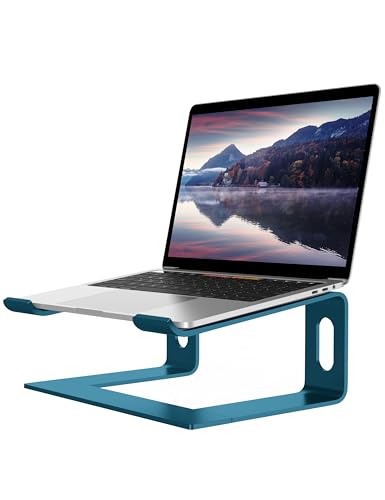 ALASHI Laptop Stand for Desk, Aluminum Computer Riser, Ergonomic Notebook Holder, Detachable Metal Laptops Elevator, PC Cooling Mount Support 10 to 15.6 Inches Notebook, Navy Blue - color: J-Navy Blue