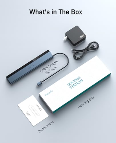 USB C Docking Station Dual Monitor with USB-C 100W Charger, 12-in-1 Laptop Dock with Dual HDMI 4K@30~60Hz, PD 100W, 5Gbps USB Ports*4, SD/TF Slot, Ethernet, Audio for MacBook/Dell/HP/Lenovo/Asus/Acer - style: with 100W Charger