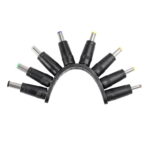 8Pcs Universal 5.5mm x 2.1mm DC AC Connector Power Adapter Tips Connector Power Socket Kits Compatible with Laptop Charger Power Supply Convert Plug Set