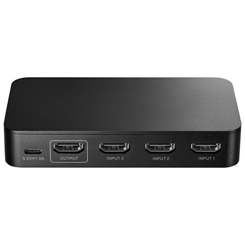 INSIGNIA TV, Monitor & Display Adapters – 4K Ultra HD, 60W Power Delivery, USB 3.0 5Gbps – Compatible with MacBook, iPad, Chromebook, Windows Laptops (3-Port HDMI Switch) - style: 3-Port HDMI Switch