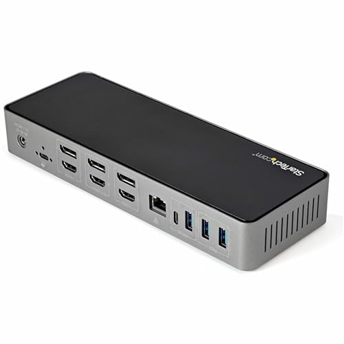StarTech USB-C/A Triple 4K 60Hz HDMI DP Dock for MacBook Pro/Air M1-M4, 85W | MacBook Air, Windows, macOS and ChromeOS, 4x USB-A, 2x USB-C 10Gbps, BC 1.2 fast-charge, K-Slot, VESA mountable - style: 3 x DP & HDMI|85W PD