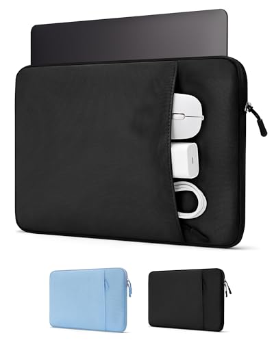 ProCase Laptop Sleeve 15" for MacBook Air/Pro 15 Inch M5/M4/M3/M2 -Black | Slim Travel Sleeve with Soft Plush Lining & Large Front Pocket, Water-Resistant, Also Fit 15" HP Dell Lenovo ASUS Acer - color: Black, size: 15-inch