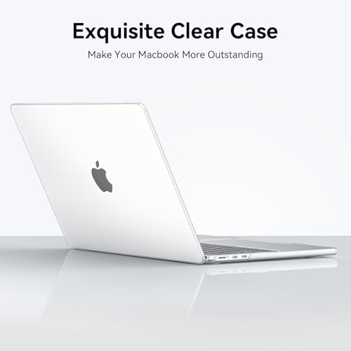 EooCoo Case for MacBook Air 15 inch M5 M4 M3 M2 2026-2023, Frost Clear | Easy to Install, Sturdy, Plastic Hard Shell Case & Keyboard Cover & Screen Protector, Model: A3448 A3241 A3114 A2941 - color: Original Clear