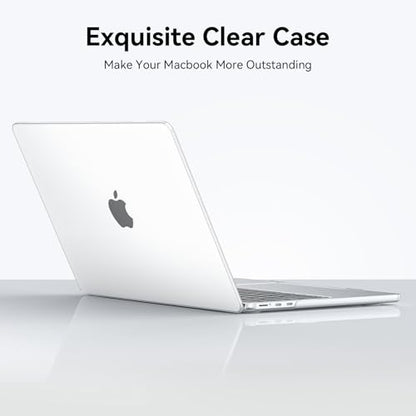 EooCoo Case for MacBook Air 15 inch M5 M4 M3 M2 2026-2023, Frost Clear | Easy to Install, Sturdy, Plastic Hard Shell Case & Keyboard Cover & Screen Protector, Model: A3448 A3241 A3114 A2941 - color: Original Clear
