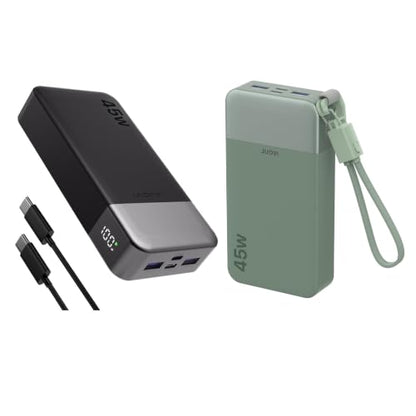 JUOVI 20000mAh 45W Power Bank + 45W Portable Charger with Detachable Cable
