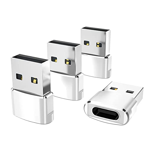 Elebase for iPhone 17 Air Pro Max Adapter,USB to USB C Adaptor 4 Pack,Type C Female to USB A Male Charger Connector for Apple 16 15 14 13,iWatch 11 10,iPad 8 8th 9 9th 10th Air 4th 5 Mini 6 Generation - color: White
