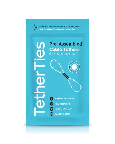 Patented Pre-Assembled Adapter Ties - Anti-Theft Cable Locks for Tools, Dongles, Tethers, Computer adapters. Steel Cable, Security Lock, Easy Installation - color: Silver, size: 100 Pack TetherTies Cable Tethers