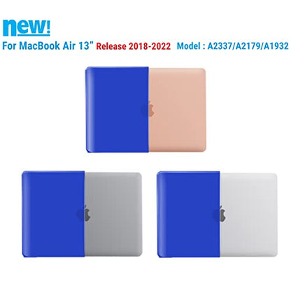 IBENZER Compatible with New MacBook Air 13 inch Case 2022 2021 2020 M1 A2337 A2179 A1932, Plastic Hard Shell Case with Keyboard Cover for Mac Retina Display with Touch ID, Royal Blue, MMA-T13RBL+1A - color: Royal Blue