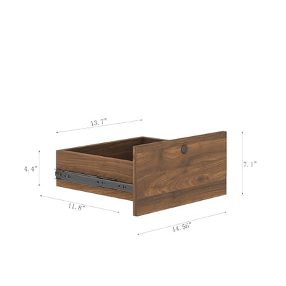 Modern Smart Nightstand with Night Light & Charging Station, Night Stand with Bookshelf, Lockable Bedside Cabinet Tables with 2 Storage Drawers for Bedroom Home Office - color: Wood