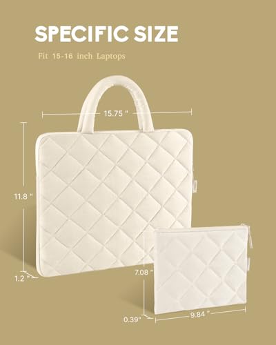 ALLIVE Puffy Laptop Sleeve - Shockproof Laptop Case with Handle – Fits MacBook Air 15 Inch, MacBook Pro 15 Inch, Chromebook Case