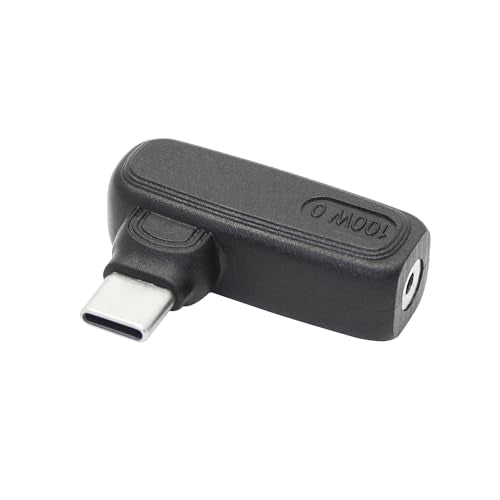 90 Degree 100W DC 2.5mm x 0.7mm Power Adapter, Input 15 - 20.5V, PD Chip | Right Angle DC 2507 Female to USB Type C Male PD Plug, Built in PD Intelligent Chip Quick Identification V/A, for USB C Port - style: DC 2507 Female to USB Type c Male - 100W