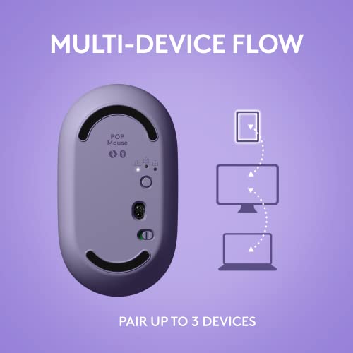 Logitech POP Mouse, Compact and Portable Wireless Bluetooth Mouse - Cosmos | Compact, portable, programmable buttons, easy-switch between up to 3 devices, for laptop, tablet, PC - color: Cosmos
