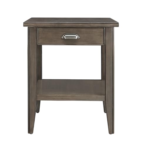 Leick Home Laurent End Table, 24", Smoke Gray - color: Gray / Pewter