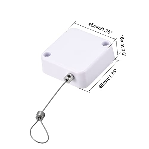 MECCANIXITY Retractable Cable Lock with Self-Adhesive, Remote Control Security Lock Anti-Lost Rope Hardware Cable Lock 200g Tensile Force White - color: White