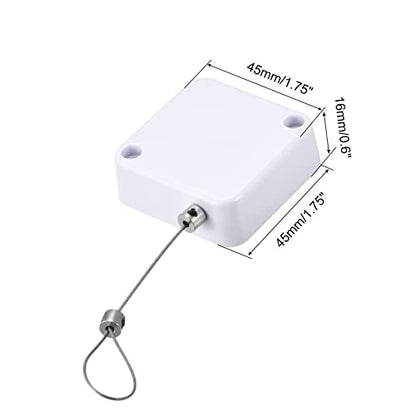 MECCANIXITY Retractable Cable Lock with Self-Adhesive, Remote Control Security Lock Anti-Lost Rope Hardware Cable Lock 200g Tensile Force White - color: White