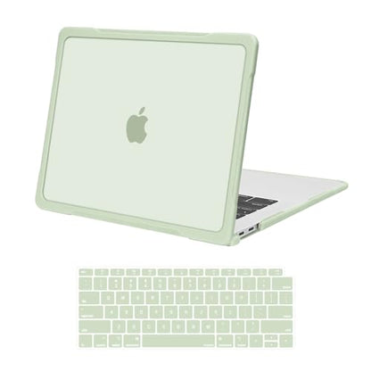 MOSISO Compatible with MacBook Air 13 inch Case M1 2018-2021, Sage Green | Reduces-Fingerprints with Soft TPU Bumper Shell&Keyboard Cover for MacBook Air 13.3 M1, 2021 2020 2019 2018 A2337 A2179 A1932 - color: Sage Green