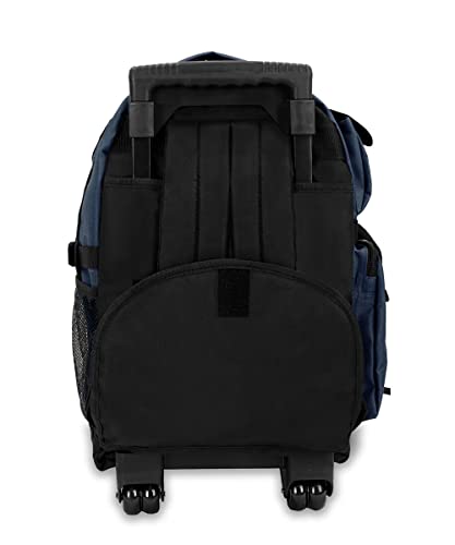 Everest Deluxe Wheeled Backpack, Navy, One Size - color: Navy