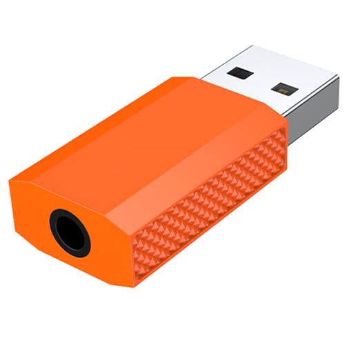 Plug and Play USB to 3.5mm TRRS Sound Adapters External Sound Card Suitable for Notebook Laptop Headphones Speakers - color: oranges