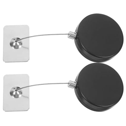 OSALADI Retractable Security Cable Lock Black Abs+Iron Steel Wire with Remote Control 2pcs Antitheft Multifunctional Lock 1 Meter Length for Tv and Remote Safety