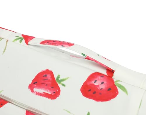 360° Protective Laptop Sleeve Case Bag with 3 Pockets,Handle and Luggage Strap for MacBook Air 13 inch,13.3 inch HP Dell Lenovo Notebook (Strawberry) - color: Strawberry, size: 12.5 inch-13.5 inch