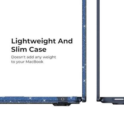 EooCoo Case for MacBook Air 15 inch M5 M4 M3 M2 2026-2023, Sparkly Midnight | Easy to Install, Sturdy, Plastic Hard Shell Case & Keyboard Cover & Screen Protector, Model: A3448 A3241 A3114 A2941 - color: Sparkly Midnight