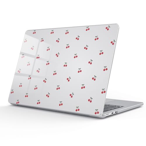 for MacBook Air 13.6 Inch Case M5/M4/M3/M2 2026-2022 Release A3449 A3240 A3113 A2681 Cute Cherry Design Crystal Clear Girly Case Laptop Protective Hard Shell Cover - color: Cherry