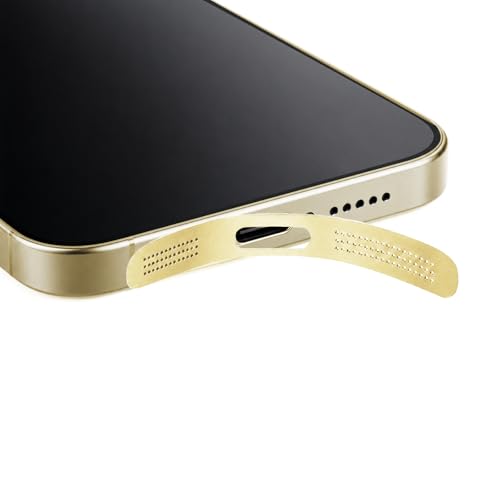 MysticHome for iPhone 17/16 Pro Accessories, 5 Pcs Cell Phone Speaker Anti-Dust Plugs, 1 Pcs USB C Dust Plug, Compatible with Speaker Dust Cover,Golden - color: Golden