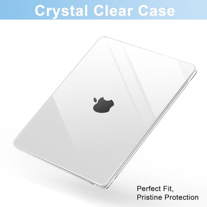 Compatible with MacBook Air 15 inch Case 2026 2025 2024 2023 M5 M4 M3 M2 A3448 A3241 A3114 A2941, Laptop Hard Shell Cover with Screen Protector + Keyboard Cover for MacBook Air 15.3" - Crystal Clear