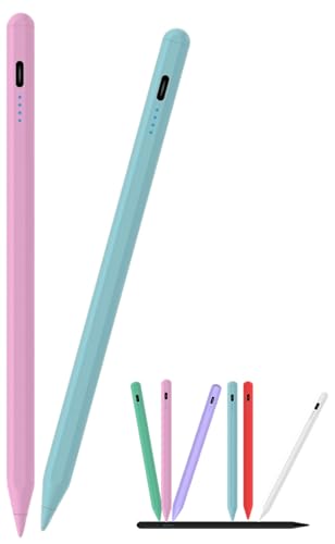 Stylus Pen for Samsung Galaxy Tab A11/A11+/A9/A9+/A8/A7 Lite, Magnetic Capacitive Pen with Fast Charging & 8H Long Battery, Universal for iPad iPhone Android Touch Screens,Pink+Blue - color: Pink+Blue
