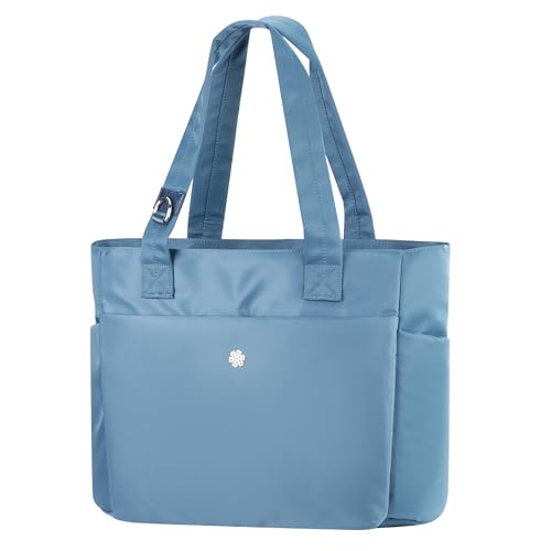 questAll Lightweight Large Capacity Laptop Tote for Women, Waterproof Carnvas Shoulder Bag, Fits 15" Laptop 9006 - color: Blue