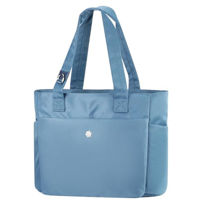questAll Lightweight Large Capacity Laptop Tote for Women, Waterproof Carnvas Shoulder Bag, Fits 15" Laptop 9006 - color: Blue
