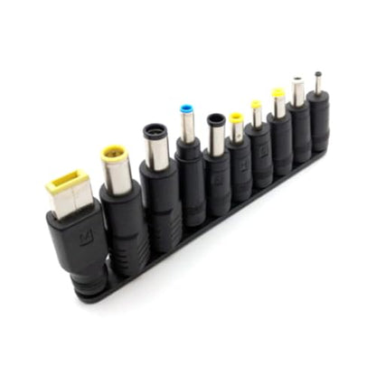 10 in 1 Universal Laptop DC Power Connector Tips Kit, USB A Male to Multi Size DC Barrel Plug Adapter Set with ThinkPad Square Port for HP Dell Lenovo Asus Acer Samsung Notebook